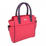 Beau Design Stylish  Pink Color Imported PU Leather Casual Handbag With Double Handle For Women's/Ladies/Girls